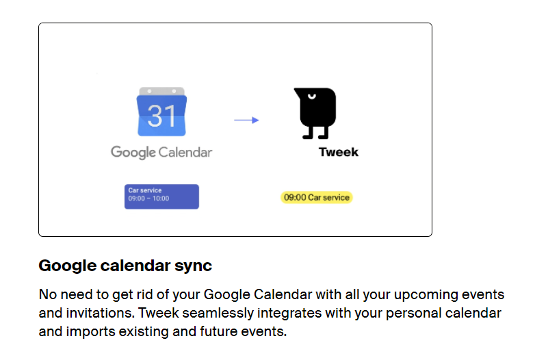 Tweek Software - Google Calendar Sync