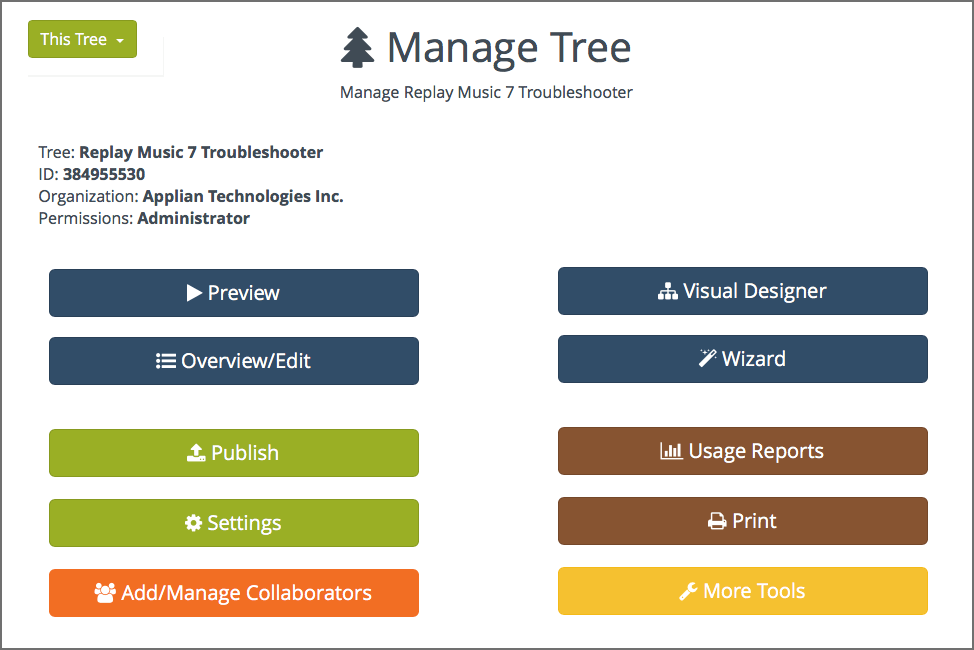 Zingtree Software - Manage script tree