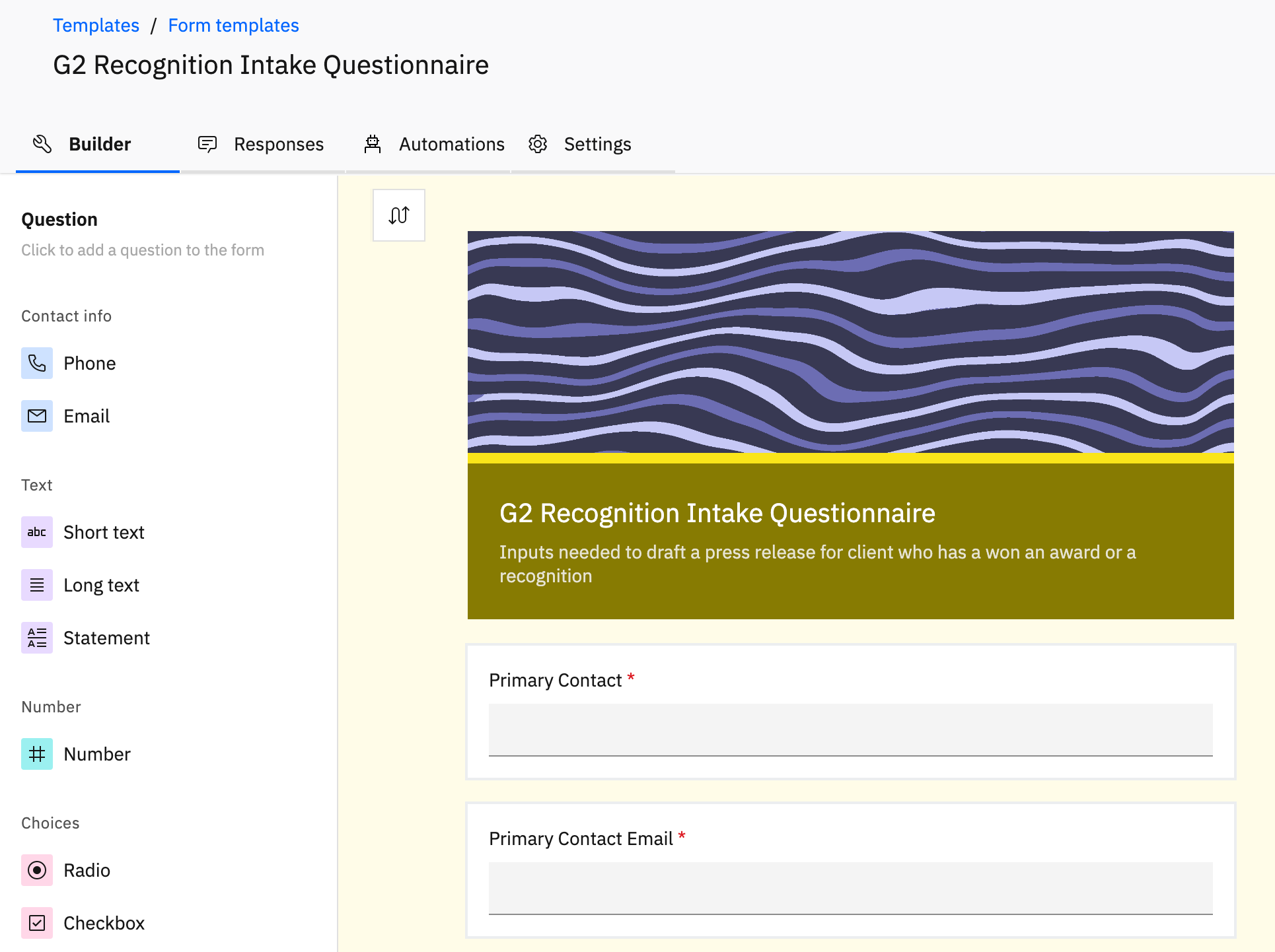 Rocketlane Software - Collect data for request intakes, handoffs, and run customer surveys