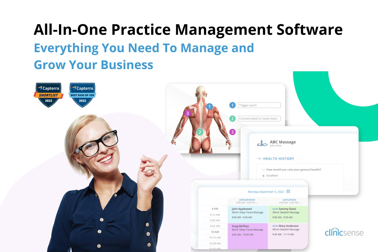 Award-winning, and used by over 7,000 Massage Therapy Practitioners and Clinics, ClinicSense offers everything you need in one place to run and grow your business with management and marketing tools all in one place!