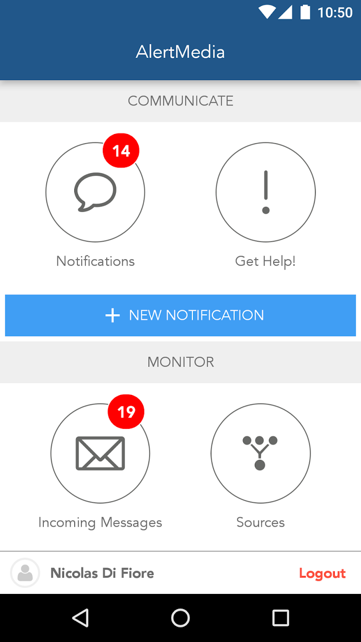 The AlertMedia notifications