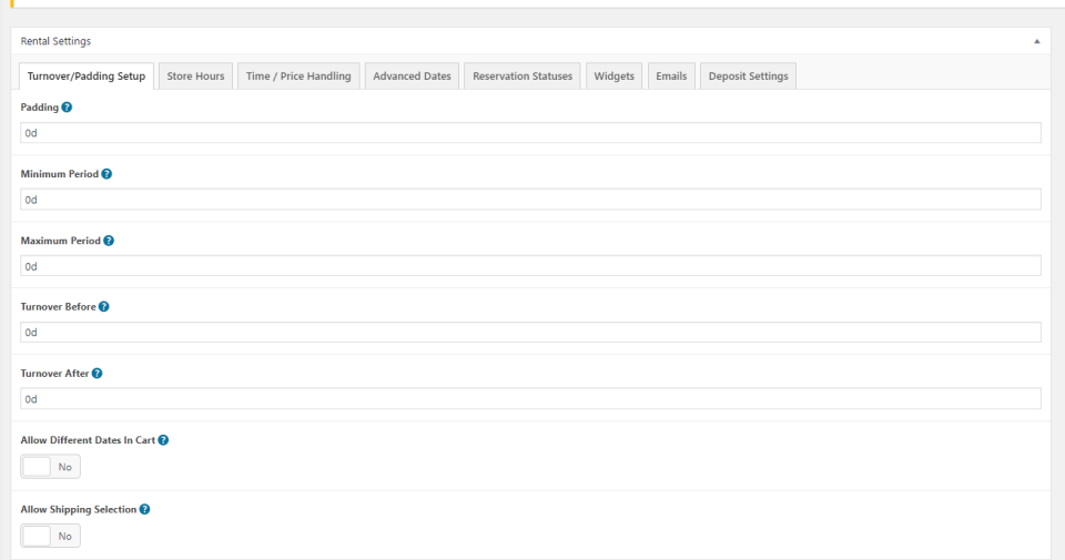 Reservety Software - Reservety rental store settings
