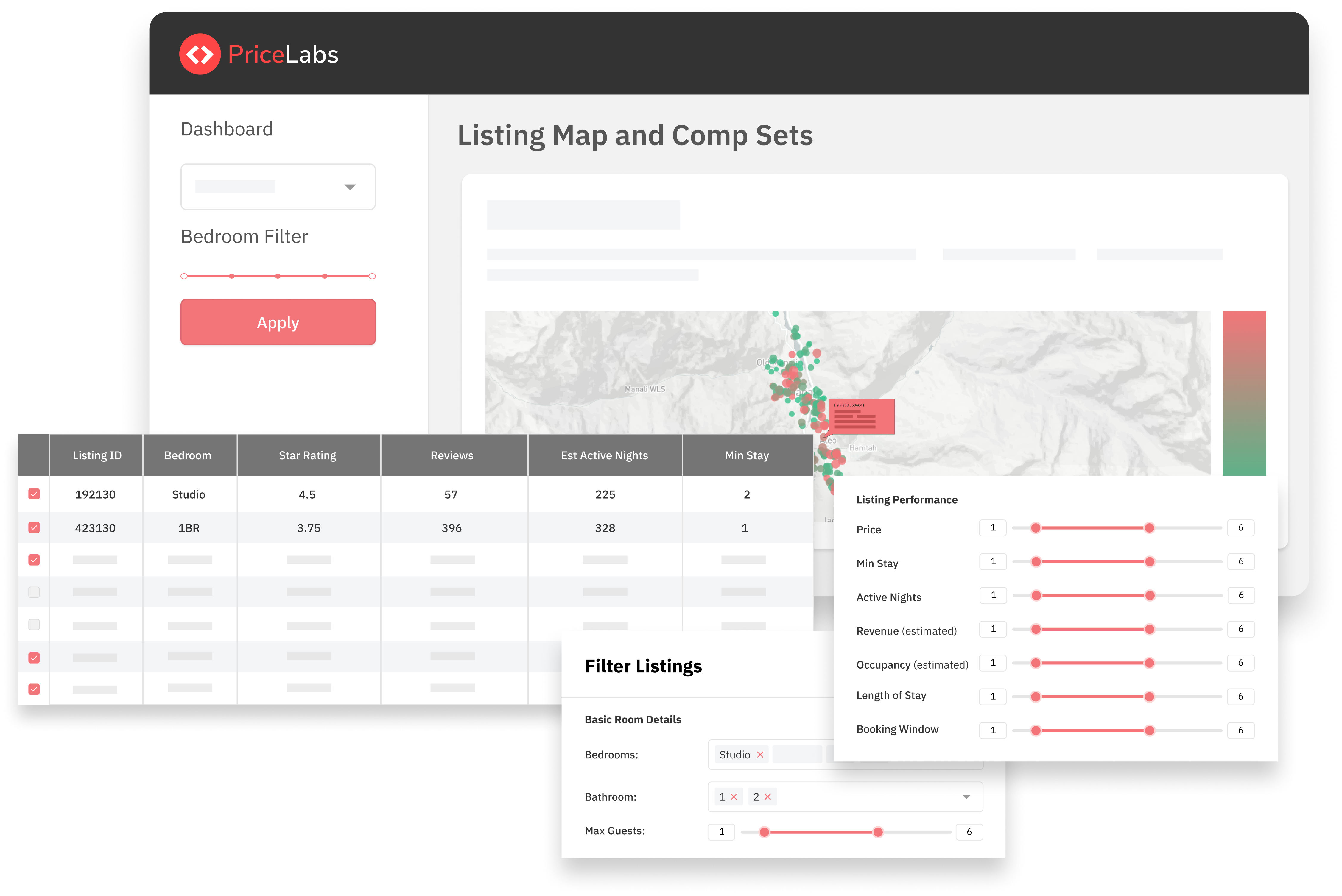 PriceLabs Software - Dive deep into the historical performance of properties in your market with Market Dashboards. Filter down to a specific niche of competitor set, and track their performance.