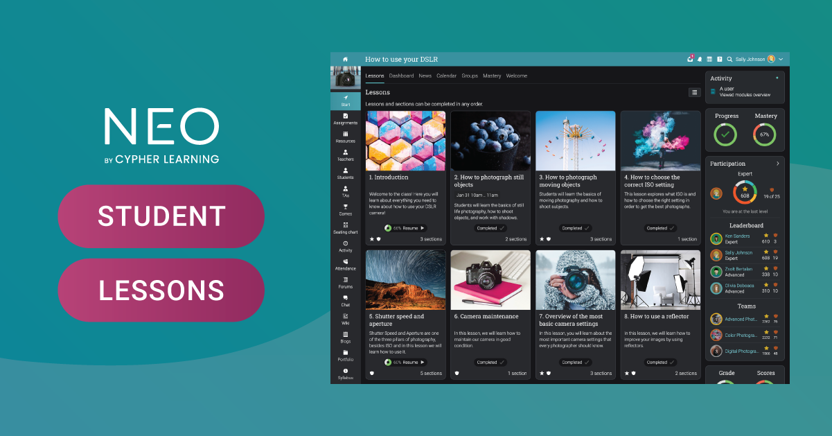 NEO LMS Software - Student Lessons