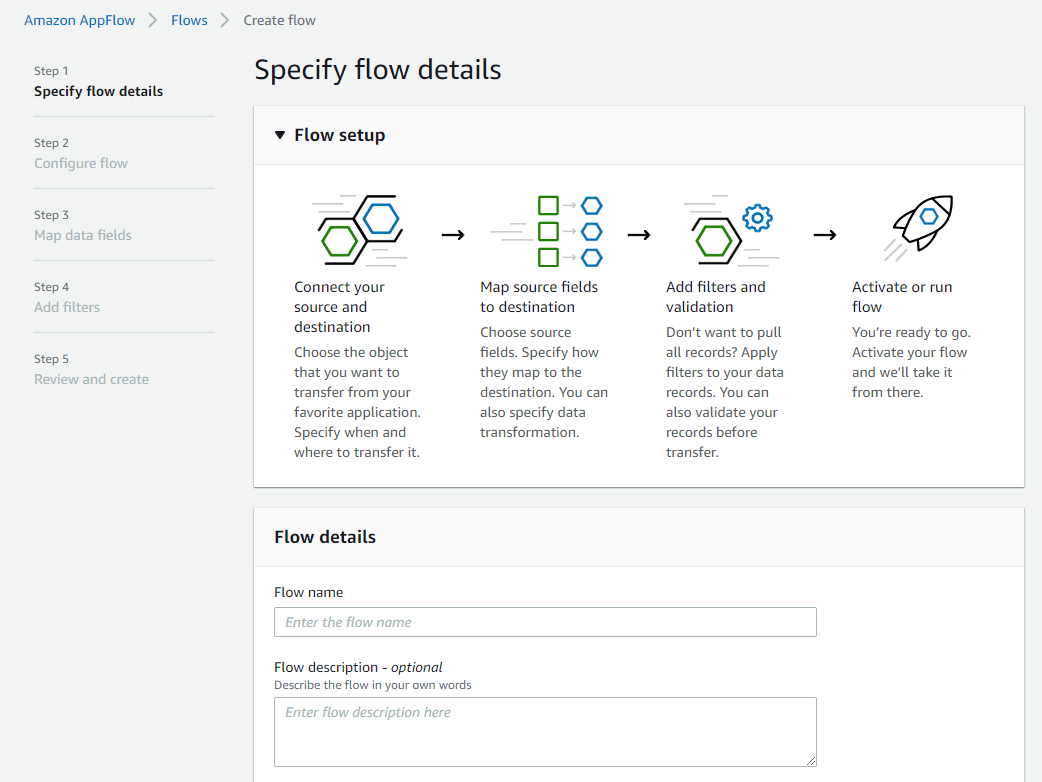 Amazon AppFlow screenshot