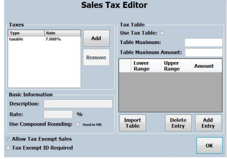 Flextrax sales tax editing