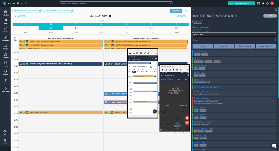 Vizzn screenshot: Vizzn calendars of daily events
