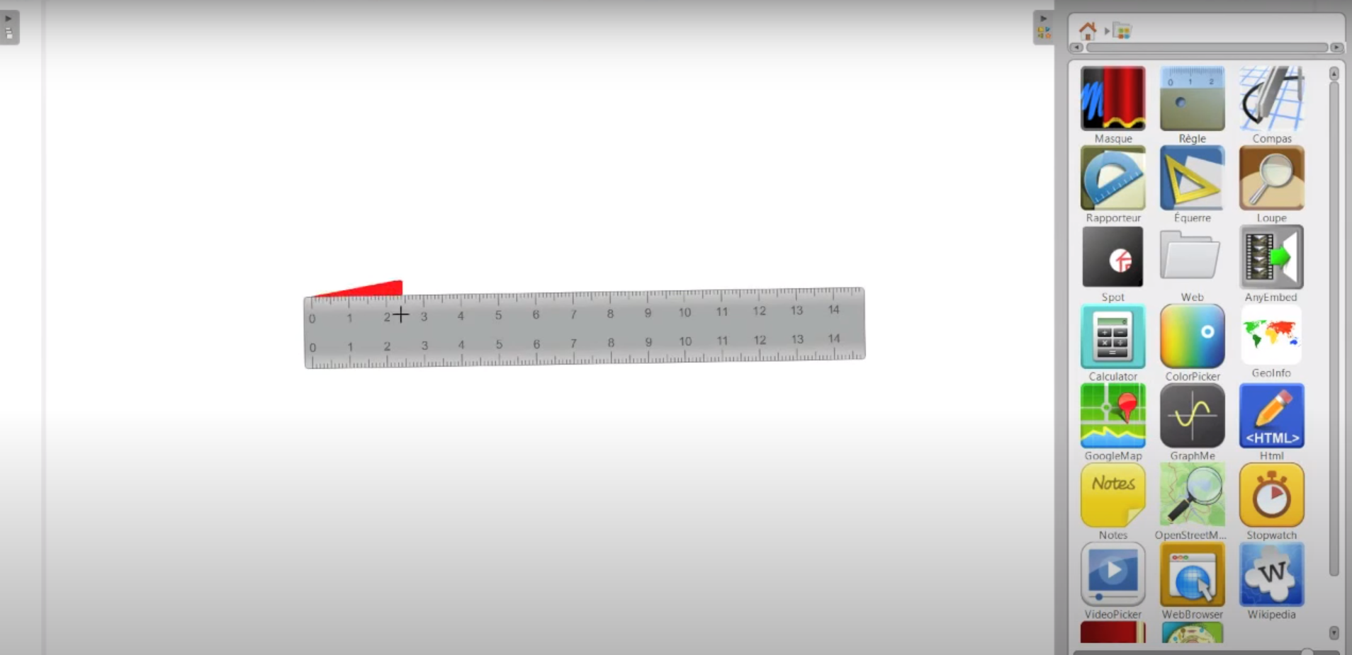 OpenBoard screenshot: OpenBoard built-in applications
