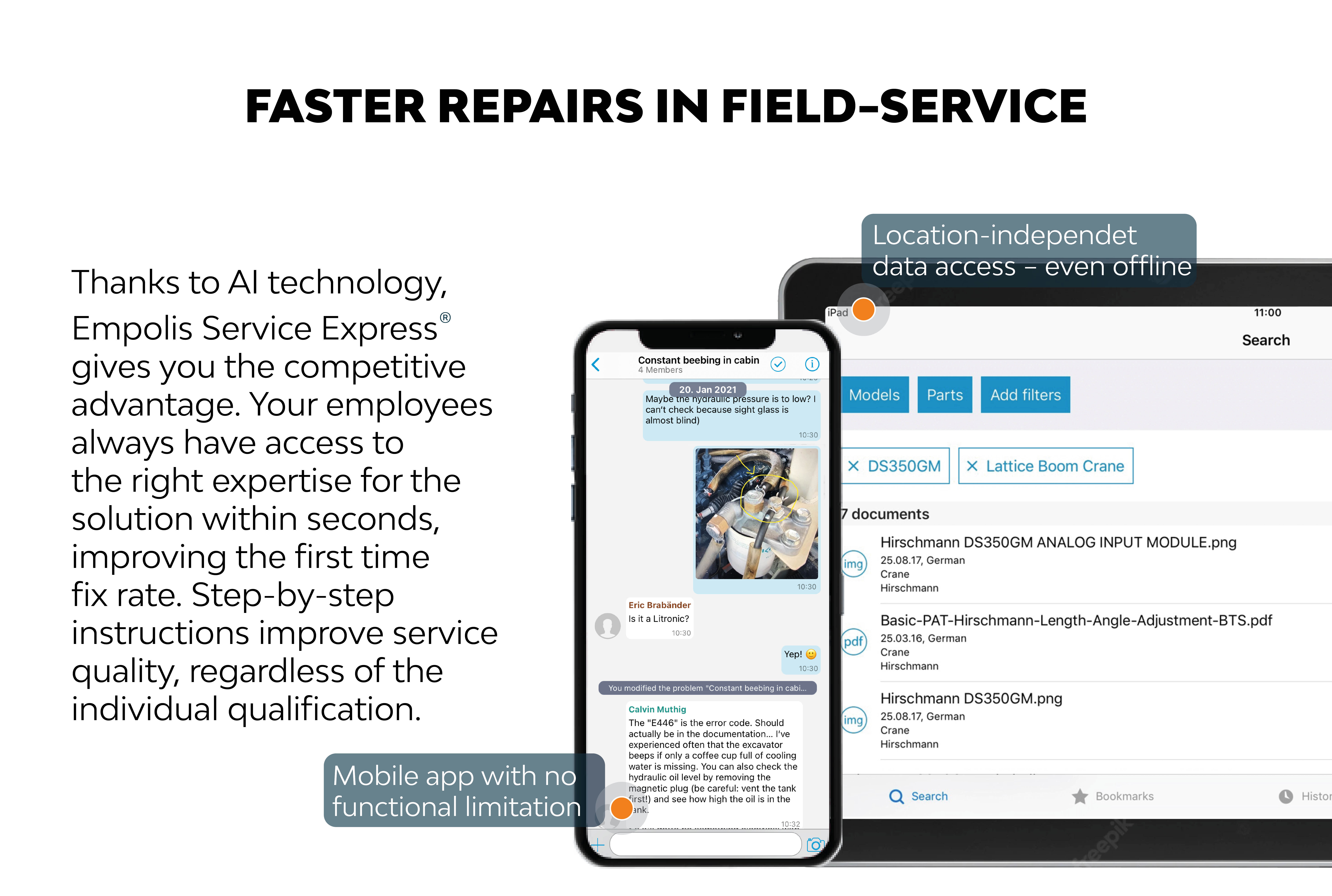 Faster repairs in field service