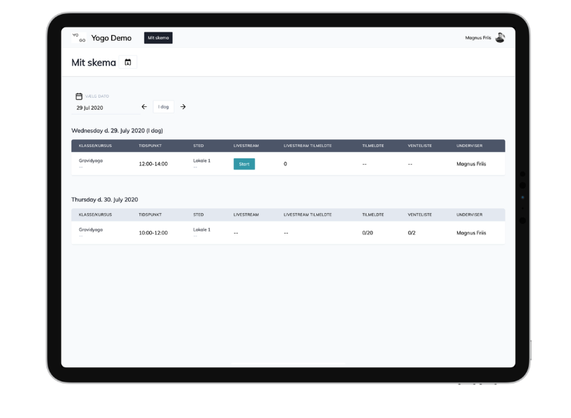 YOGO screenshot: YOGO teacher module
