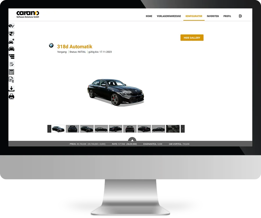 Easy+ screenshot: Easy+ car configuration
