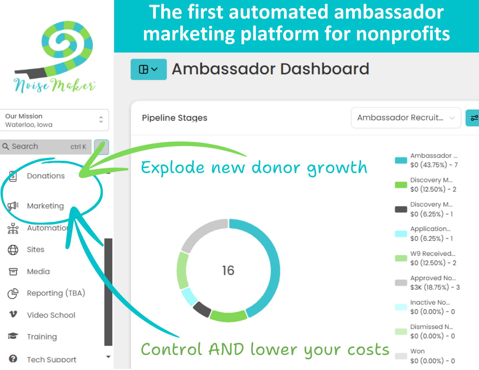 NoiseMaker screenshot: NoiseMaker ambassador dashboard