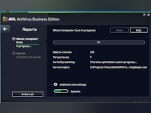 AVG Antivirus Business Edition Software - View progress of computer scans