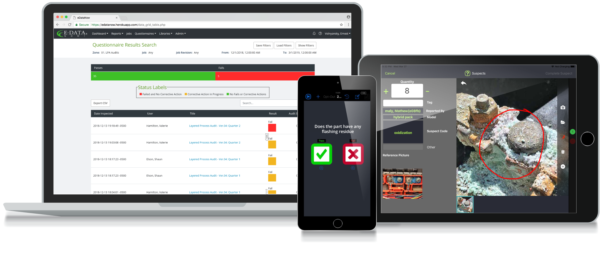 E-Data Now! Inspection Software Software - Mobile Inspection software that helps you Command Quality in your facility.
