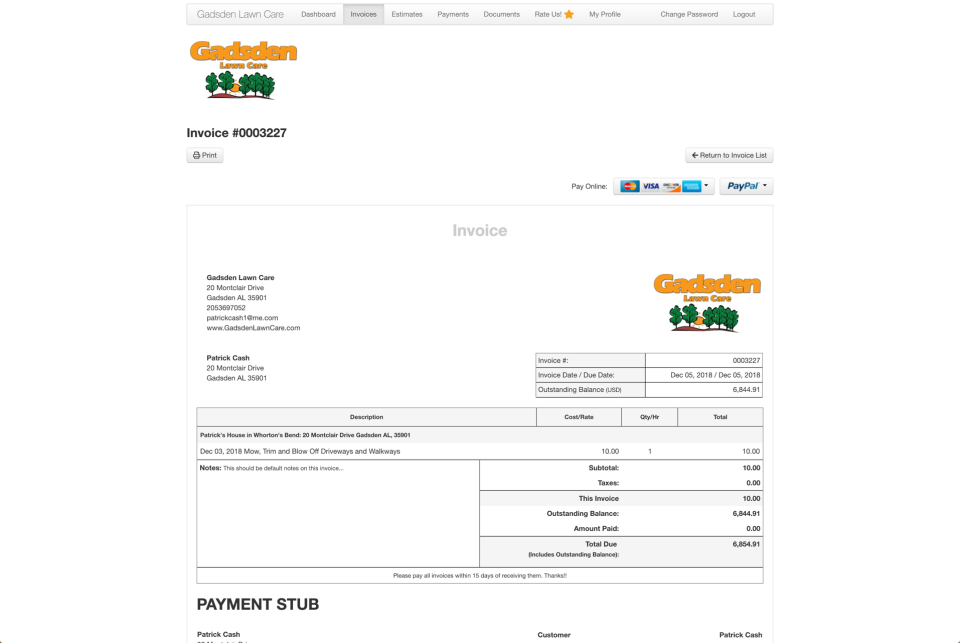 LawnPro Software - 2
