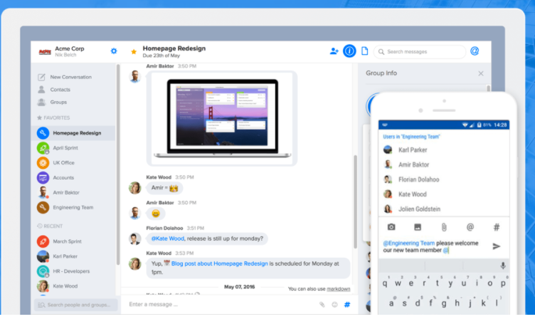 Grape screenshot: View projects, teams, files & tools in one place