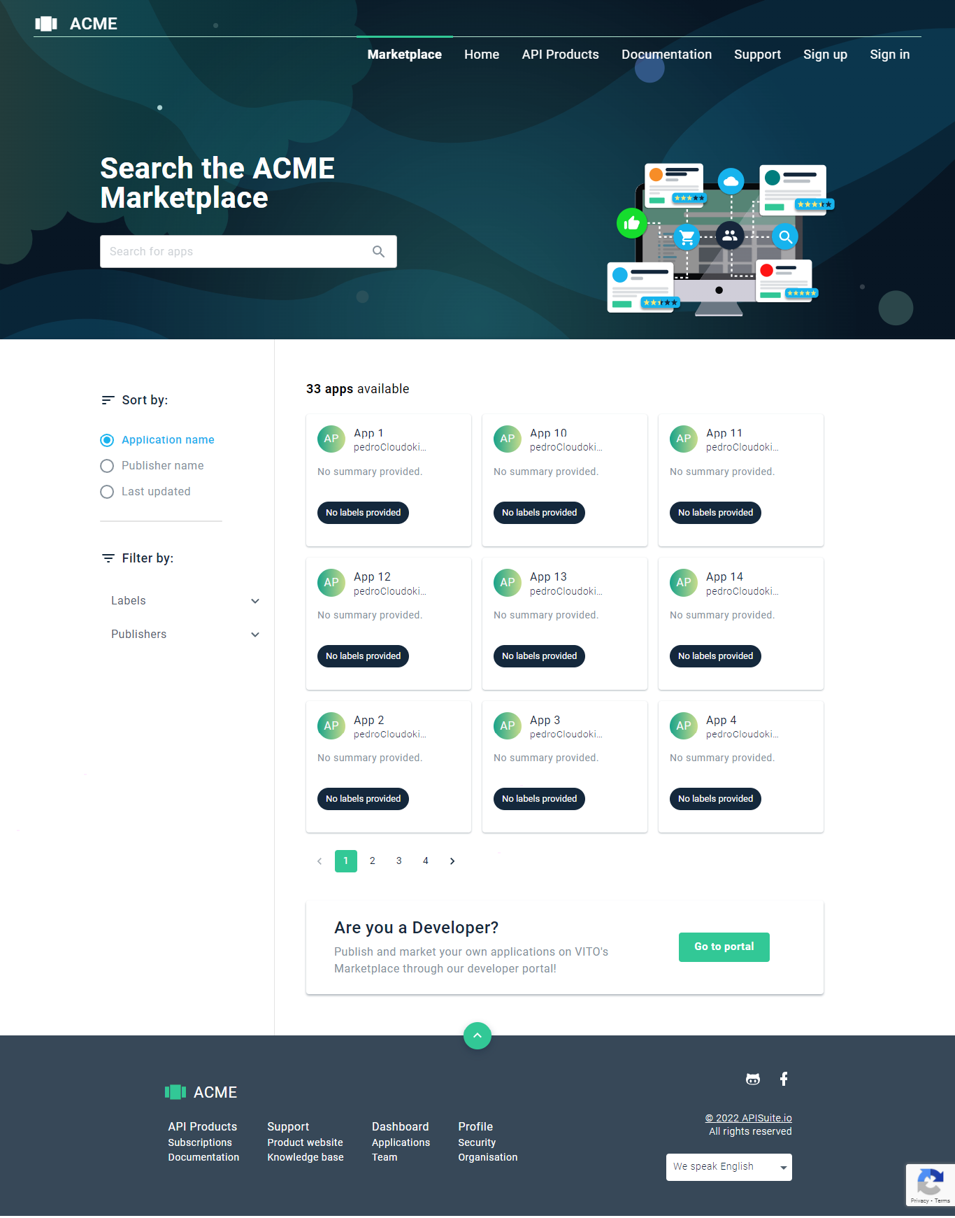 API Suite Marketplace example