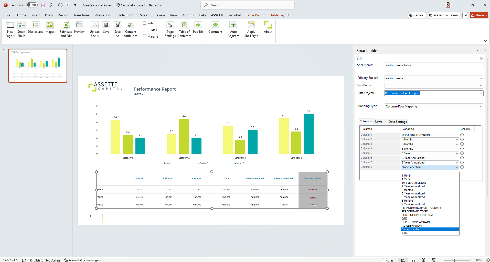 Assette screenshot: Assette smart table
