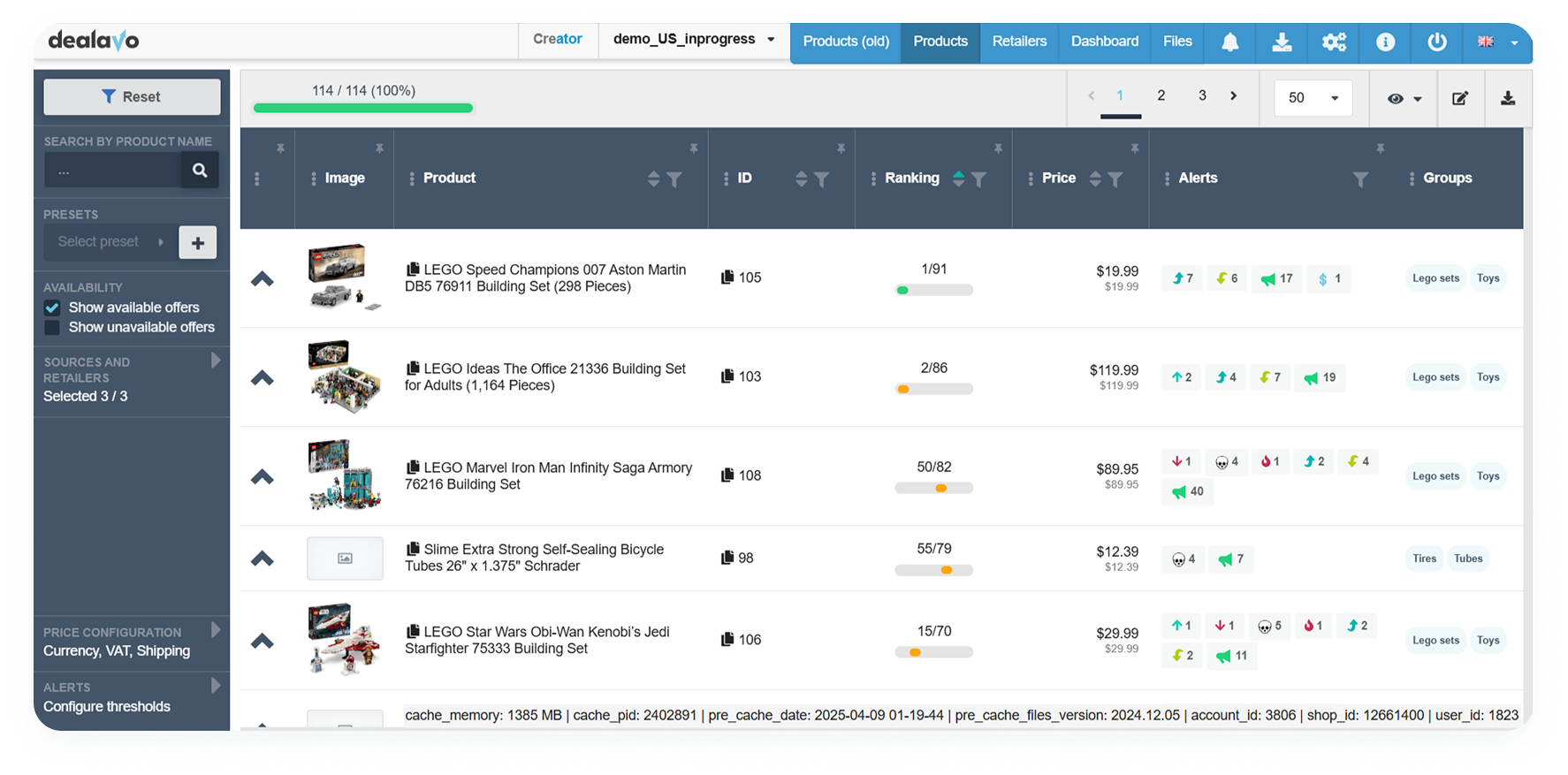 Dealavo screenshot: Dealavo product information