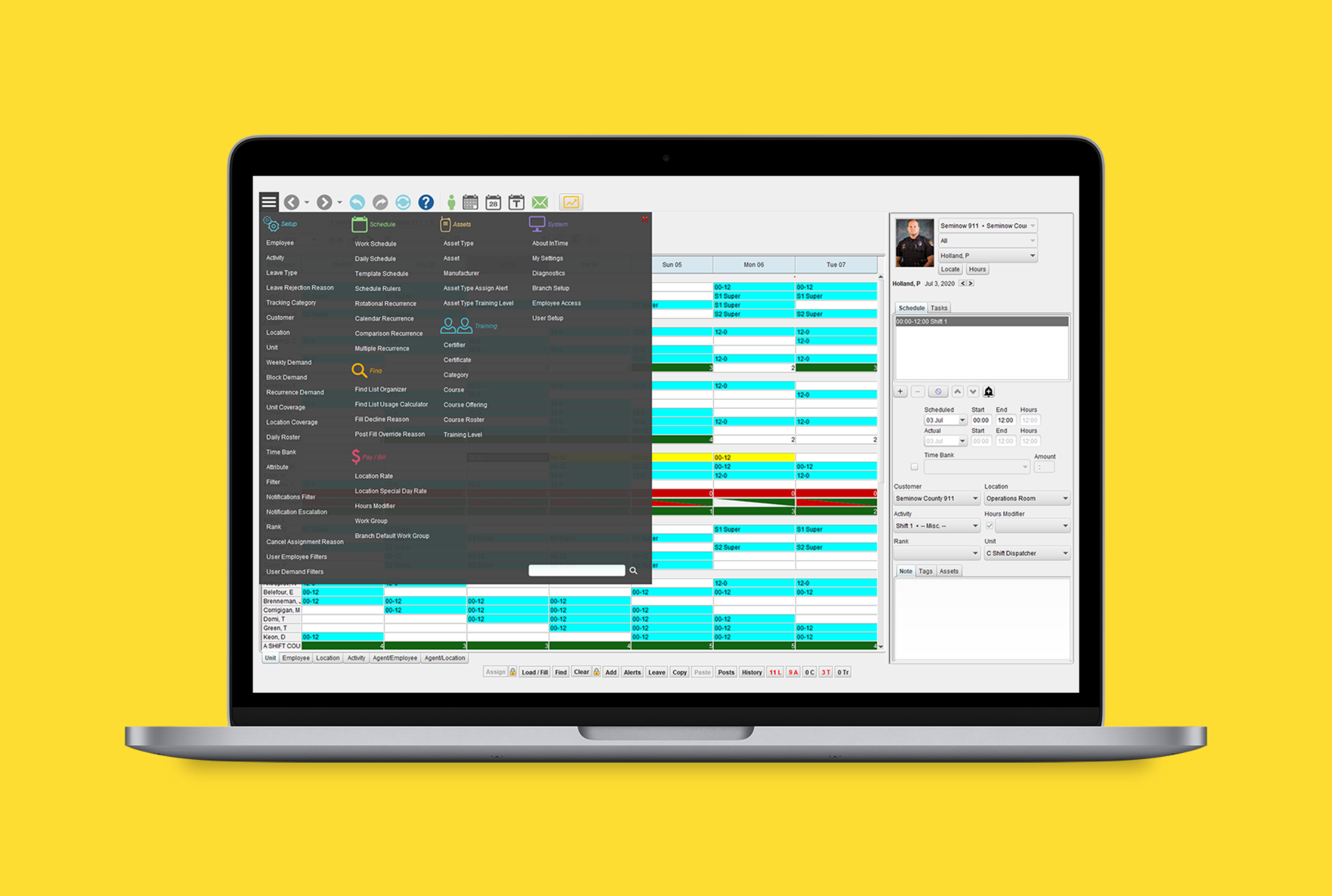 InTime Software - Work schedule from InTime Desktop