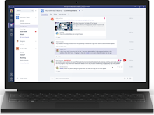 Microsoft Teams Software - Conversations can be carried out to collaborate, with message flagging, replies, and @mentions