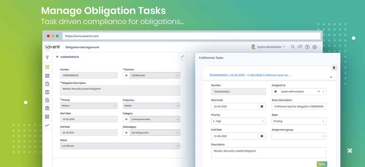 Manage and Monitor Obligation Fulfillment Tasks using Aavenir Obligationflow
