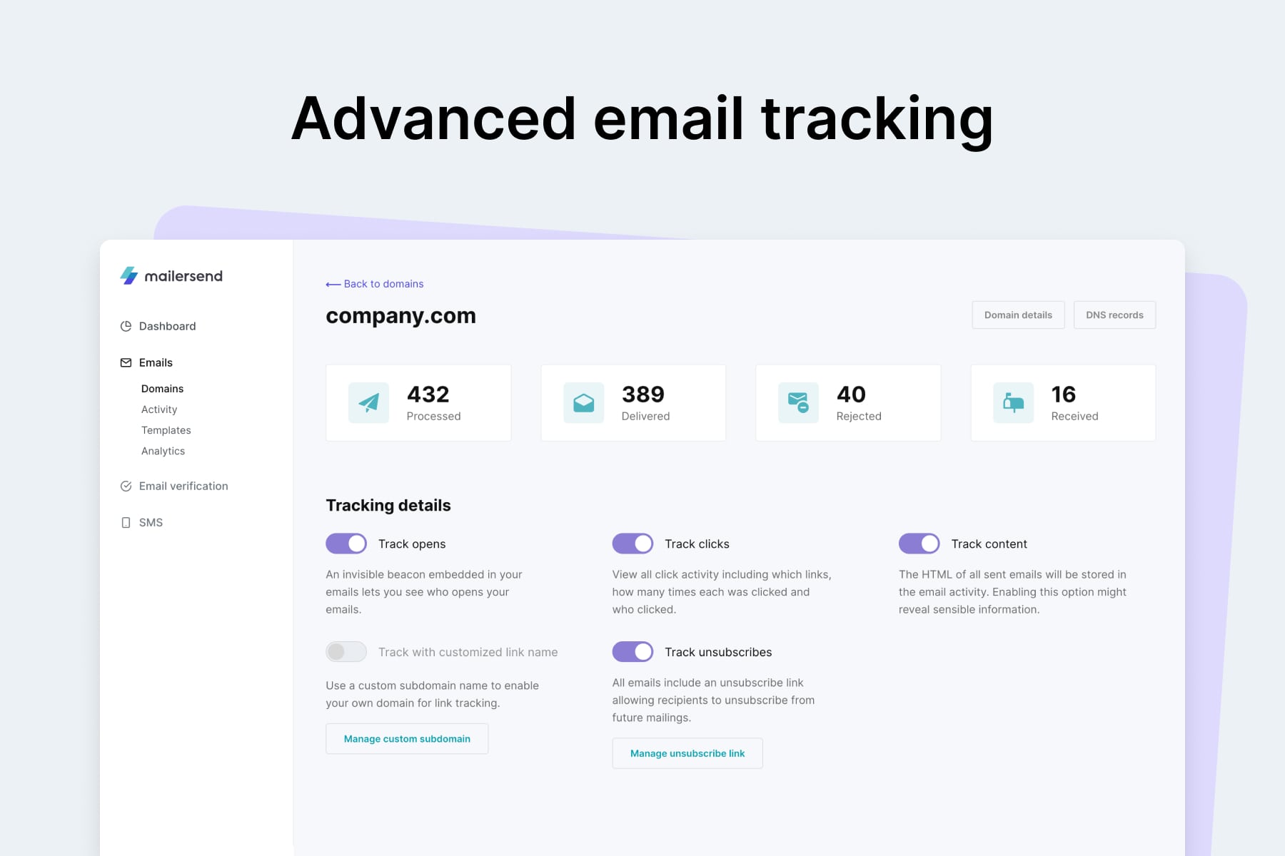 Advanced email tracking