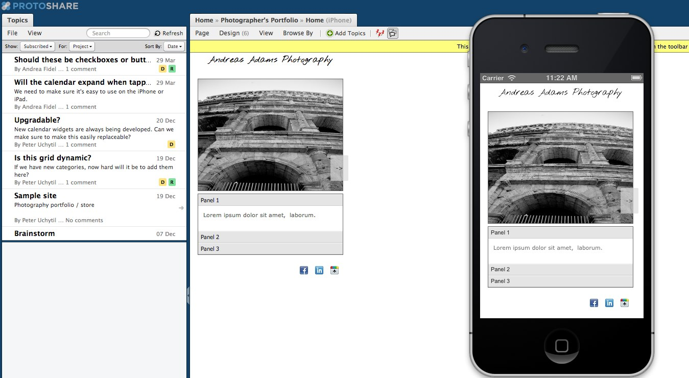 ProtoShare Software - View & interact with mobile prototypes directly on a mobile device.