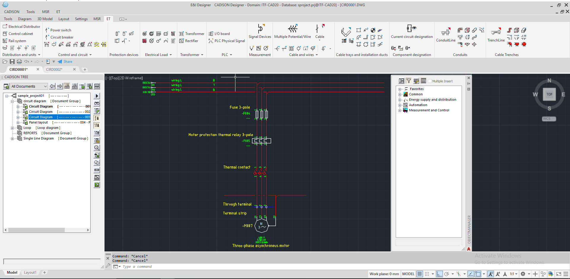 Cadison E&I Designer Software - Schematics in E&I Electrical Designer