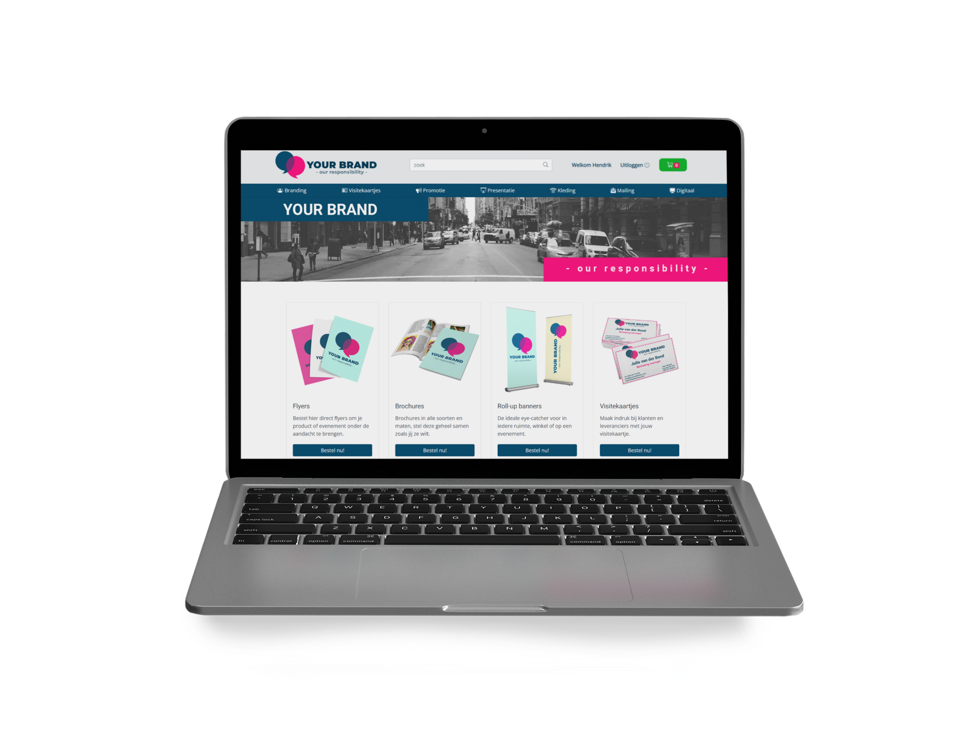Marketing Portal screenshot: Marketing Portal - frontend webshop