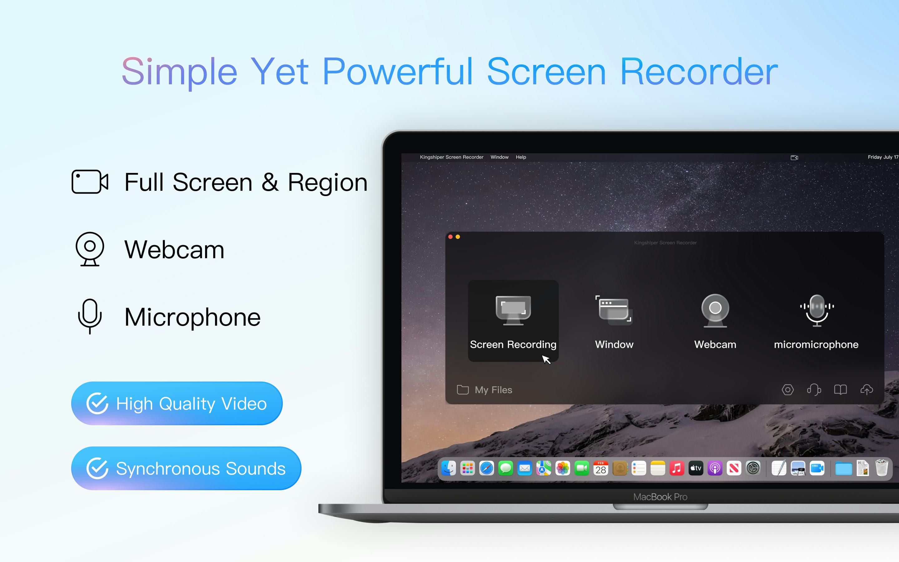 Kingshiper Screen Recorder for Mac Software - Simple Yet Powerful Screen Recorder