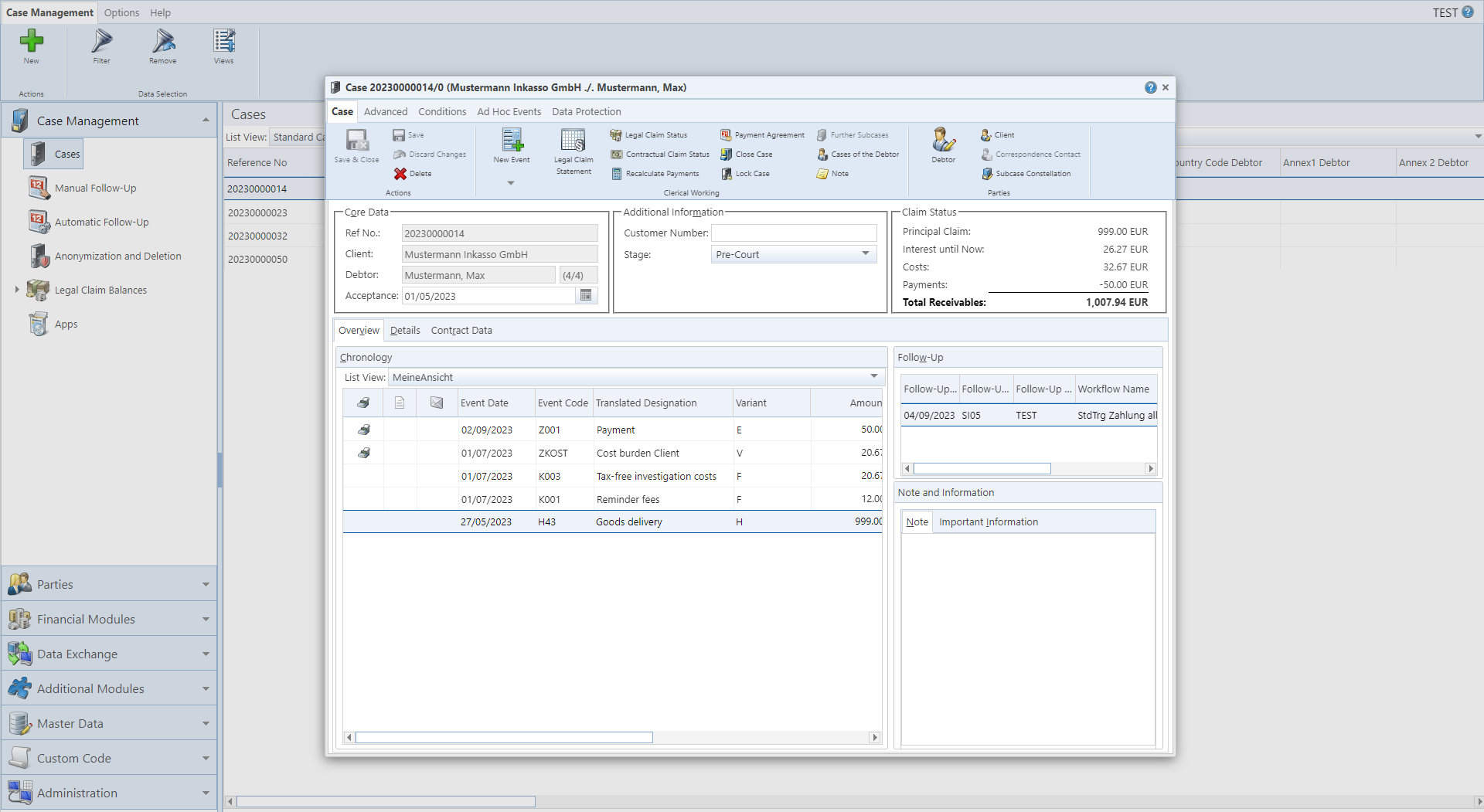 IKAROS screenshot: Case in IKAROS