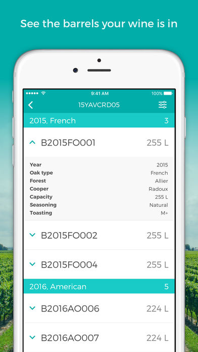 vintrace Software - vintrace review of barrel details for production wines