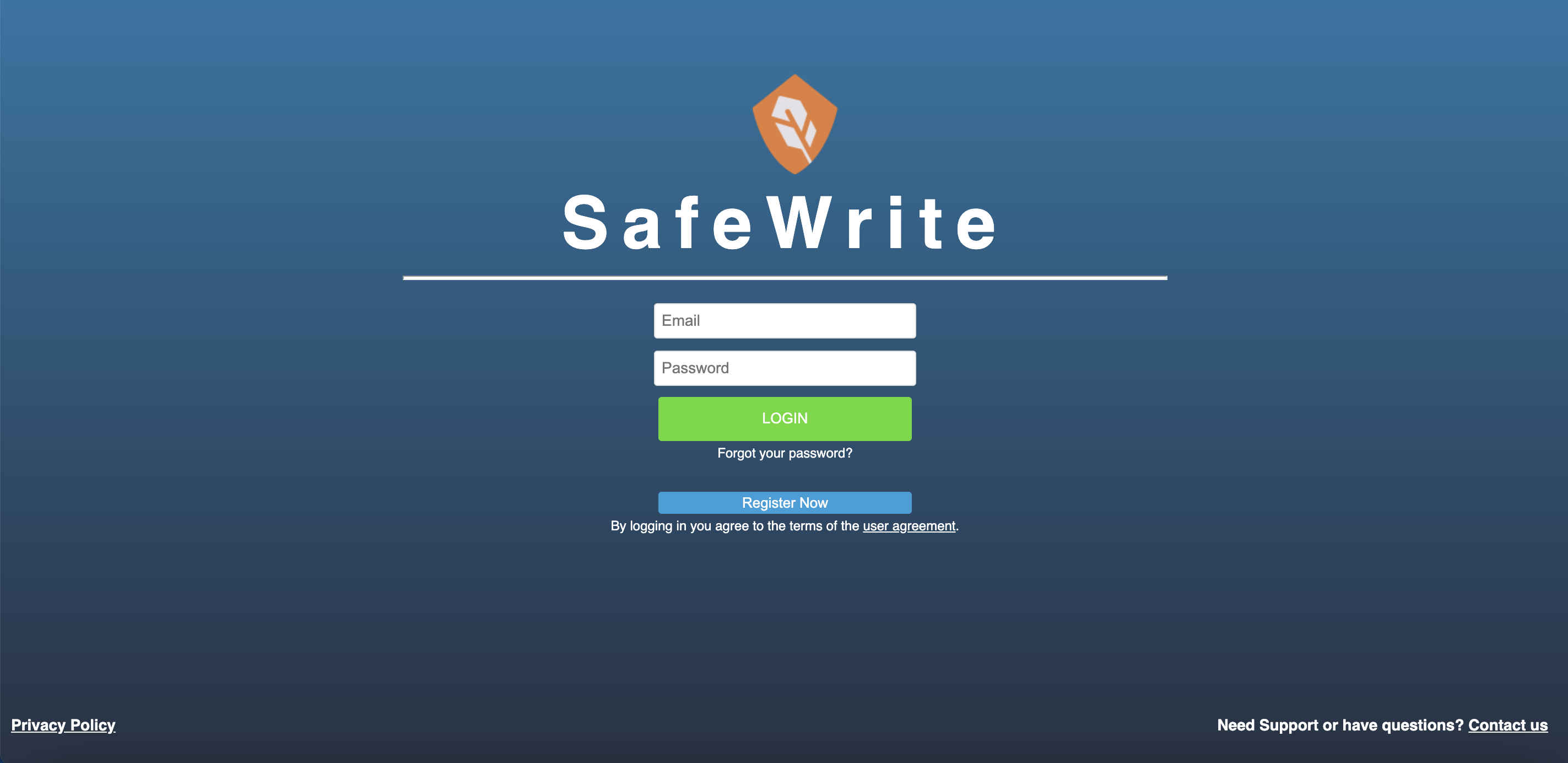 SafeWrite Login Portal