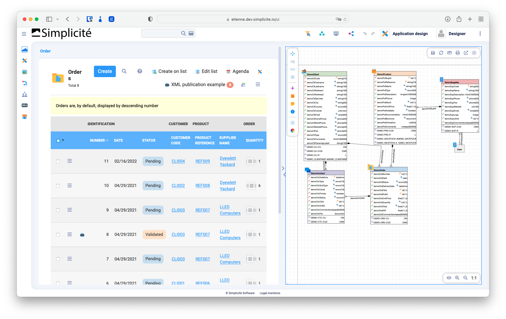 Simplicité Software - Integrated modeler to visually develop your applications.