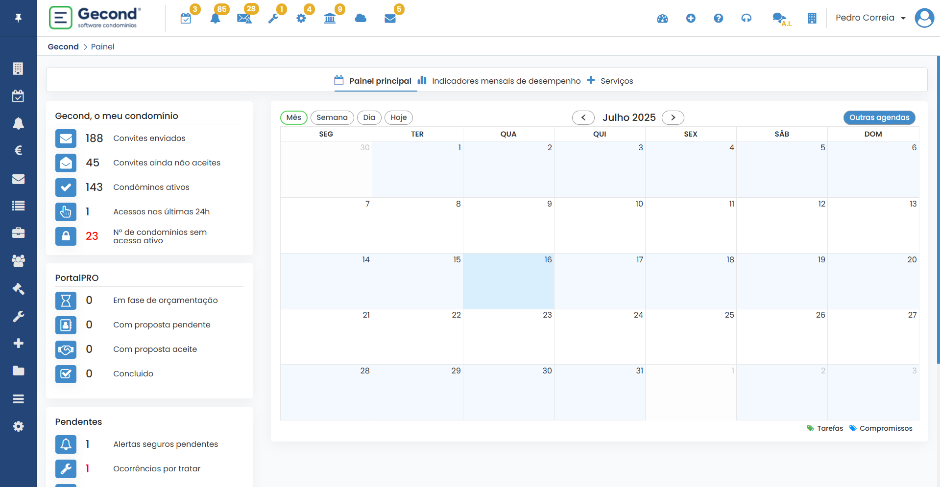 Gecond screenshot: Gecond manage calendar
