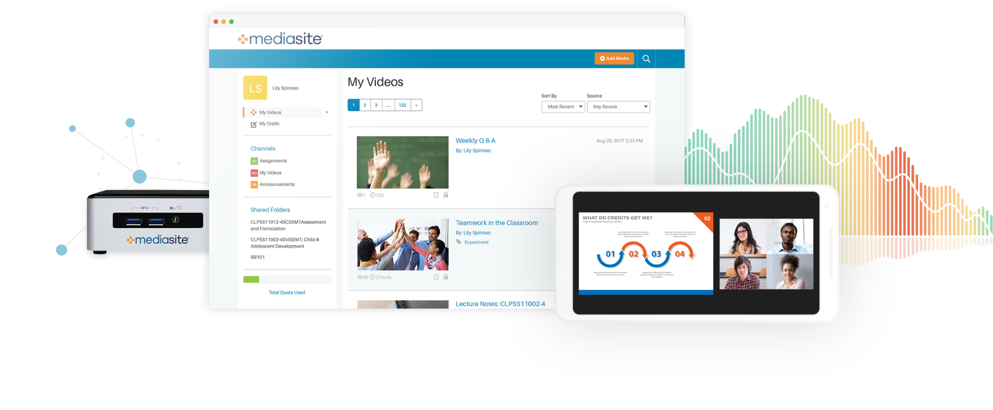 Mediasite Video Platform user interface