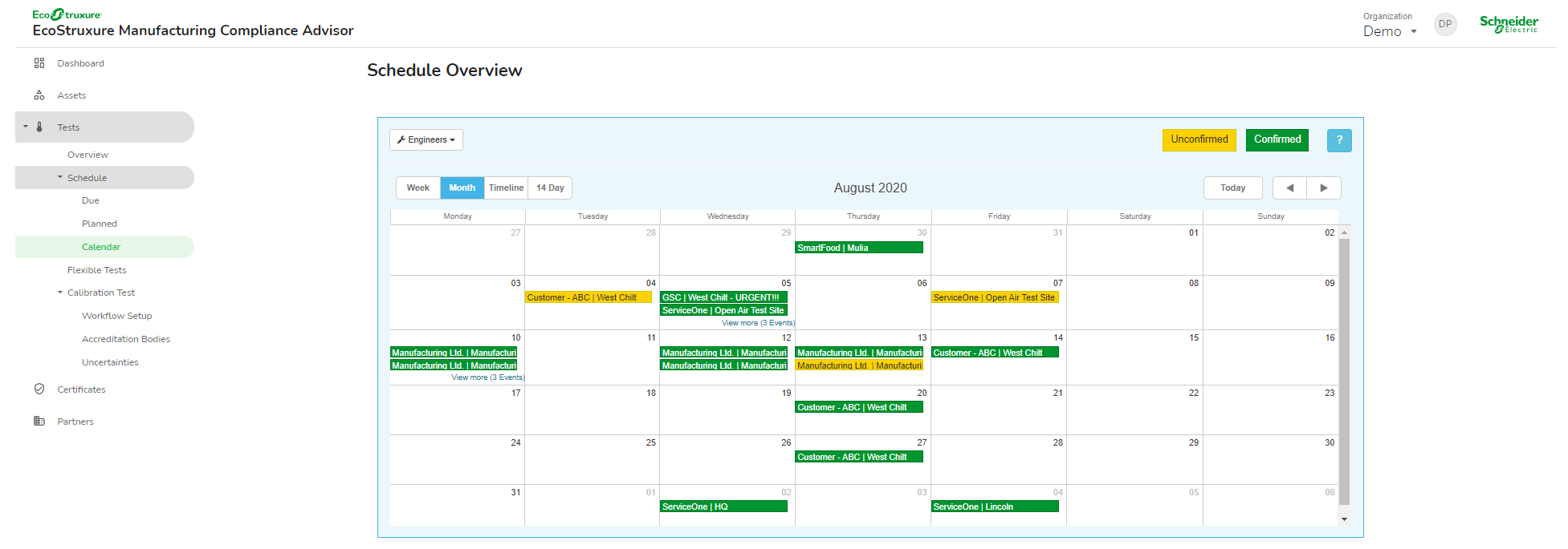 Calendar View - Day/Week/Month