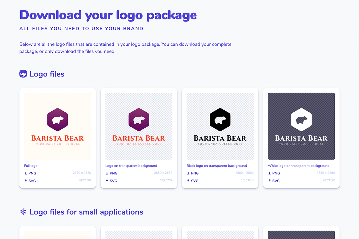 The professional logo package contains all files you need