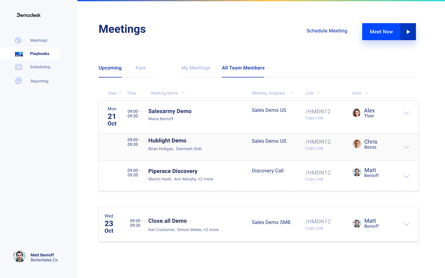 DemoDesk Meetings