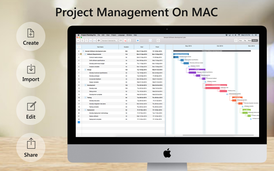 Project Planning Pro Mac interface
