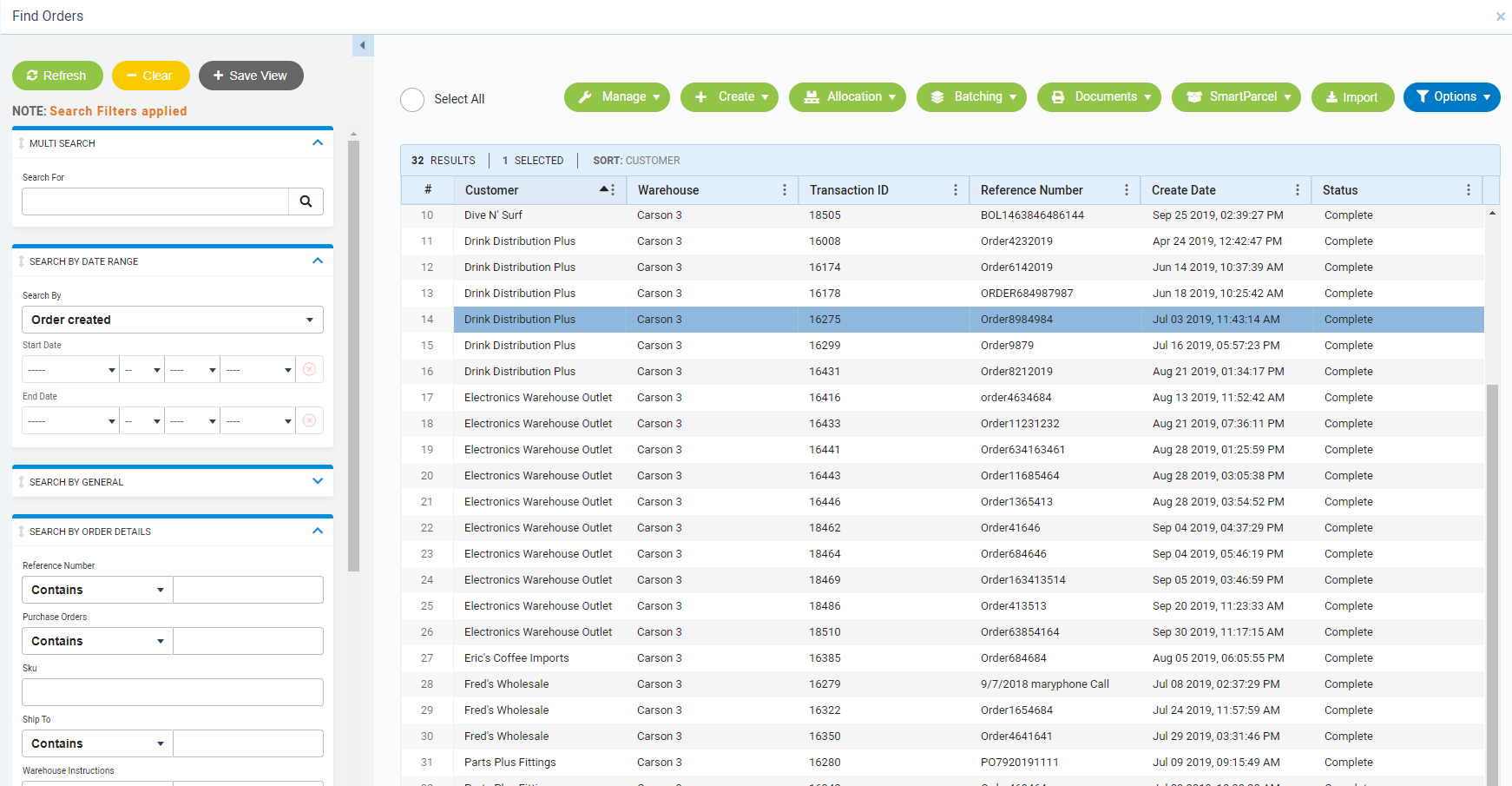 Find and Edit Orders