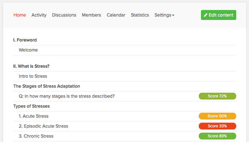 Coursepath Software - Course Table of Contents