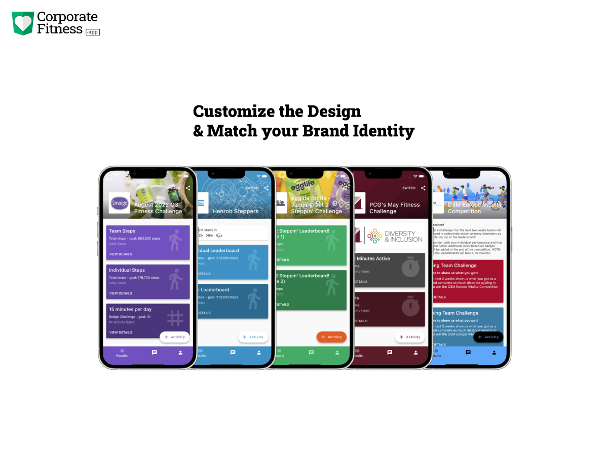 CorporateFitness.app custom design and branding