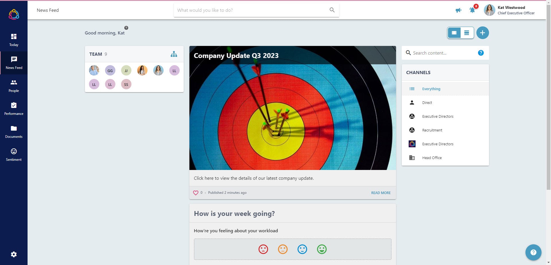 StaffCircle Software - Streamline communication across the business by publishing content to the Feed.