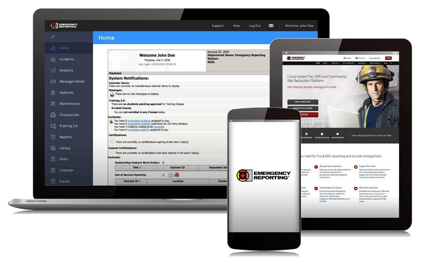 Emergency Reporting Software - Mange the entire fire department in a single location, and from any device