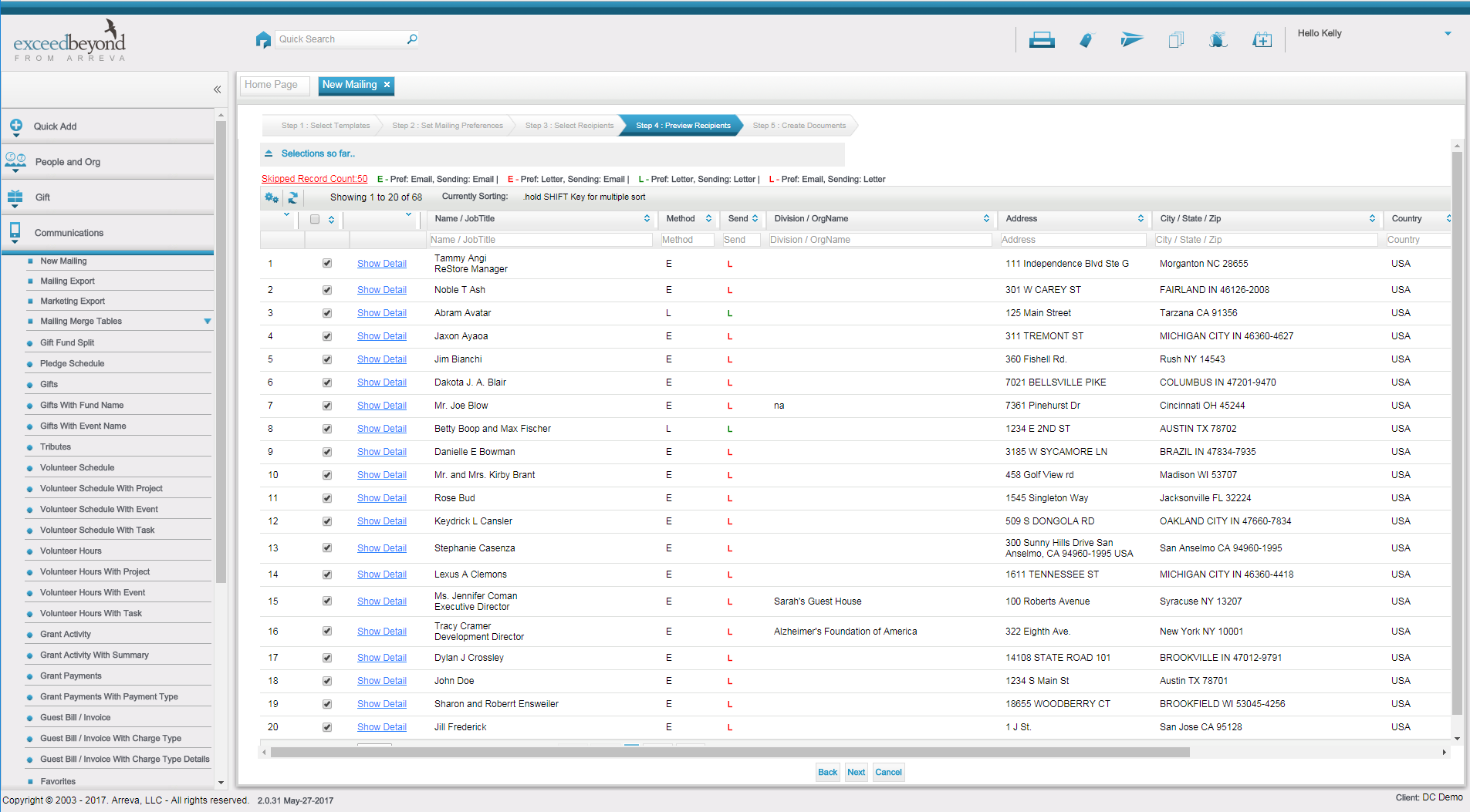 Mailing lists can be created and managed