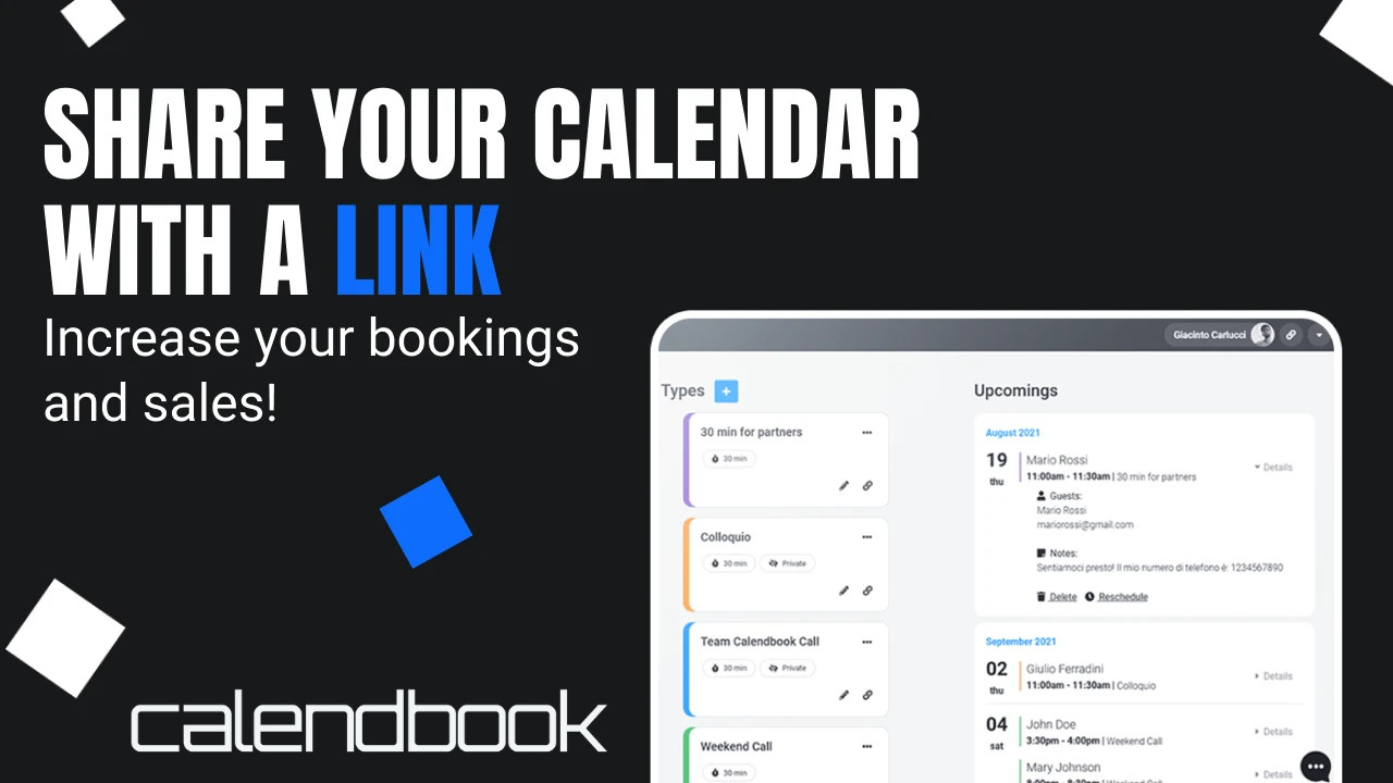 Share your Calendar with a Link - Increase your bookings and sales