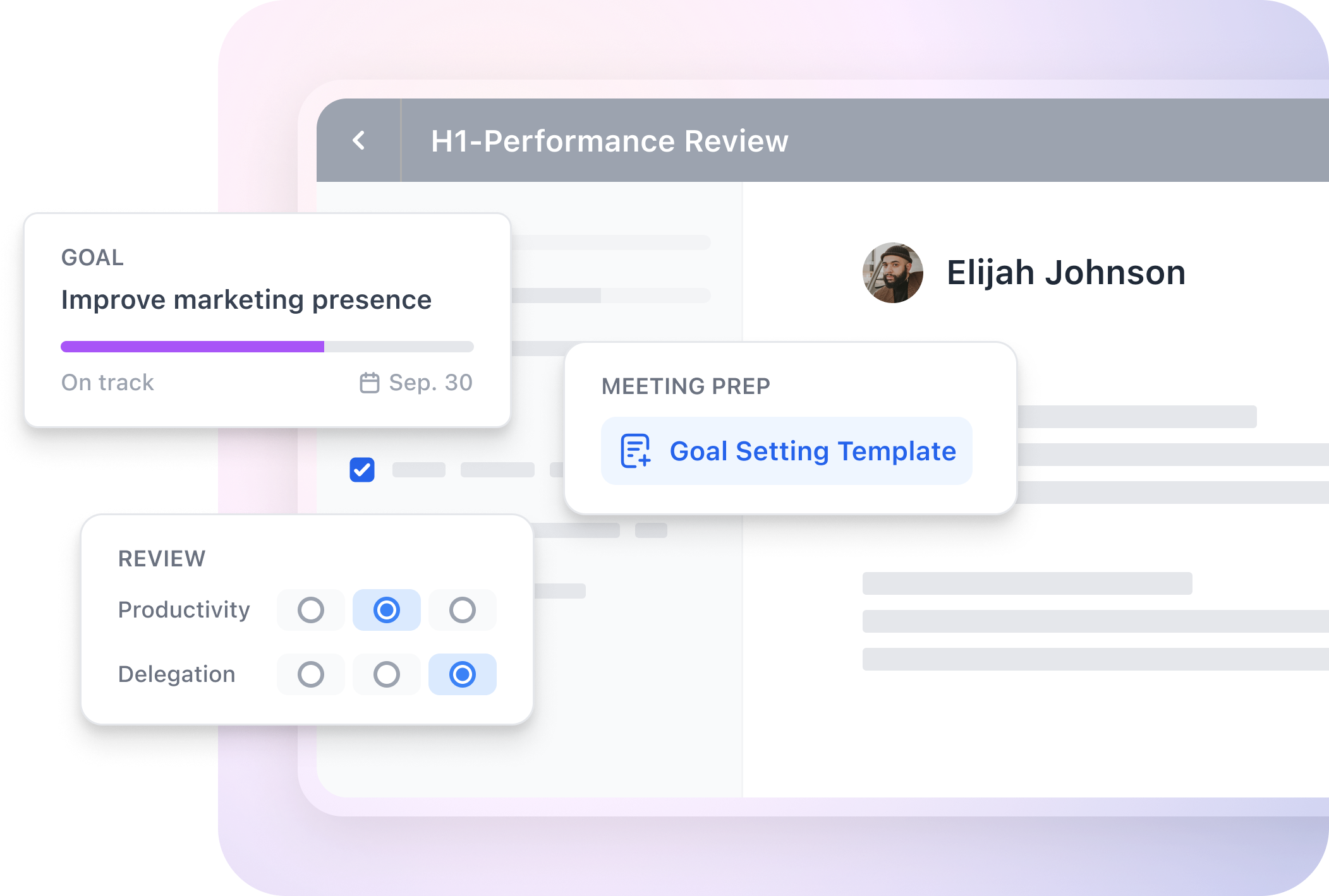 Topicflow screenshot: Topicflow AI brings goal setting, coaching conversations, and real-time performance data into the flow of work — making performance management a daily practice.