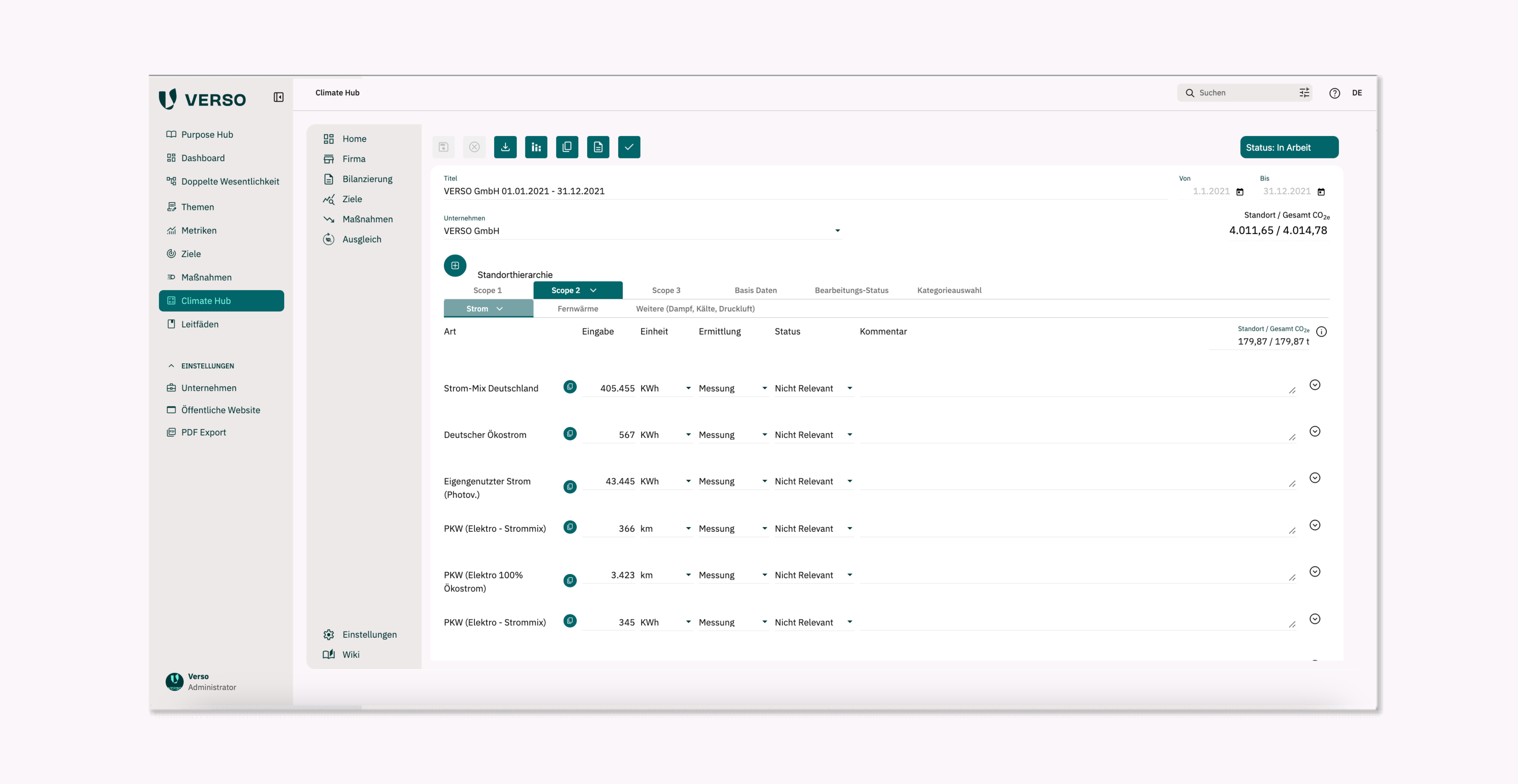 VERSO Climate Hub screenshot